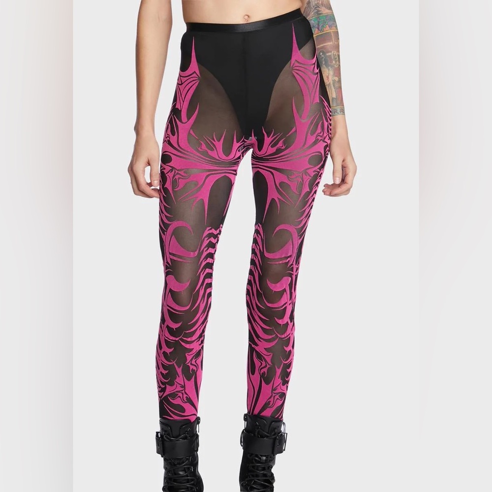Mesh and Velvet Rave Leggings